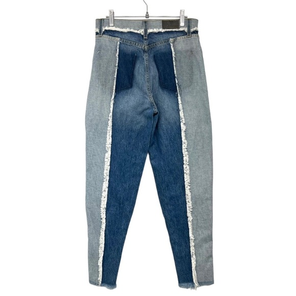 Carmar Marietta High Rise Two Tone Tapered Frayed Seams Denim Jeans Womens 26 - Picture 5 of 12